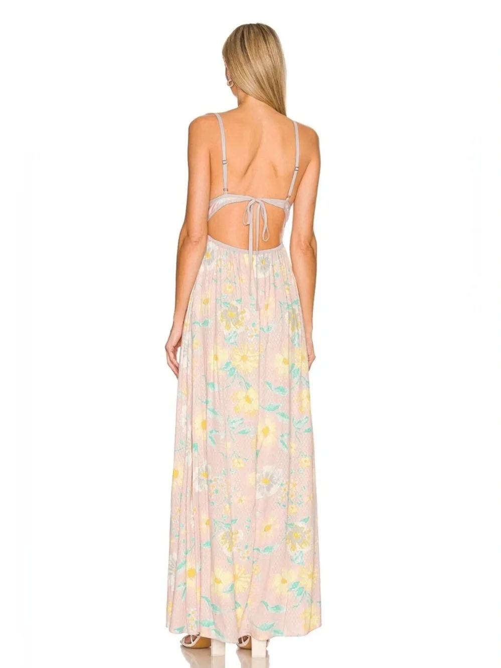 Free People Wisteria Maxi Dress Floral Open Back Keyhole NWT Size M - Picture 2 of 12